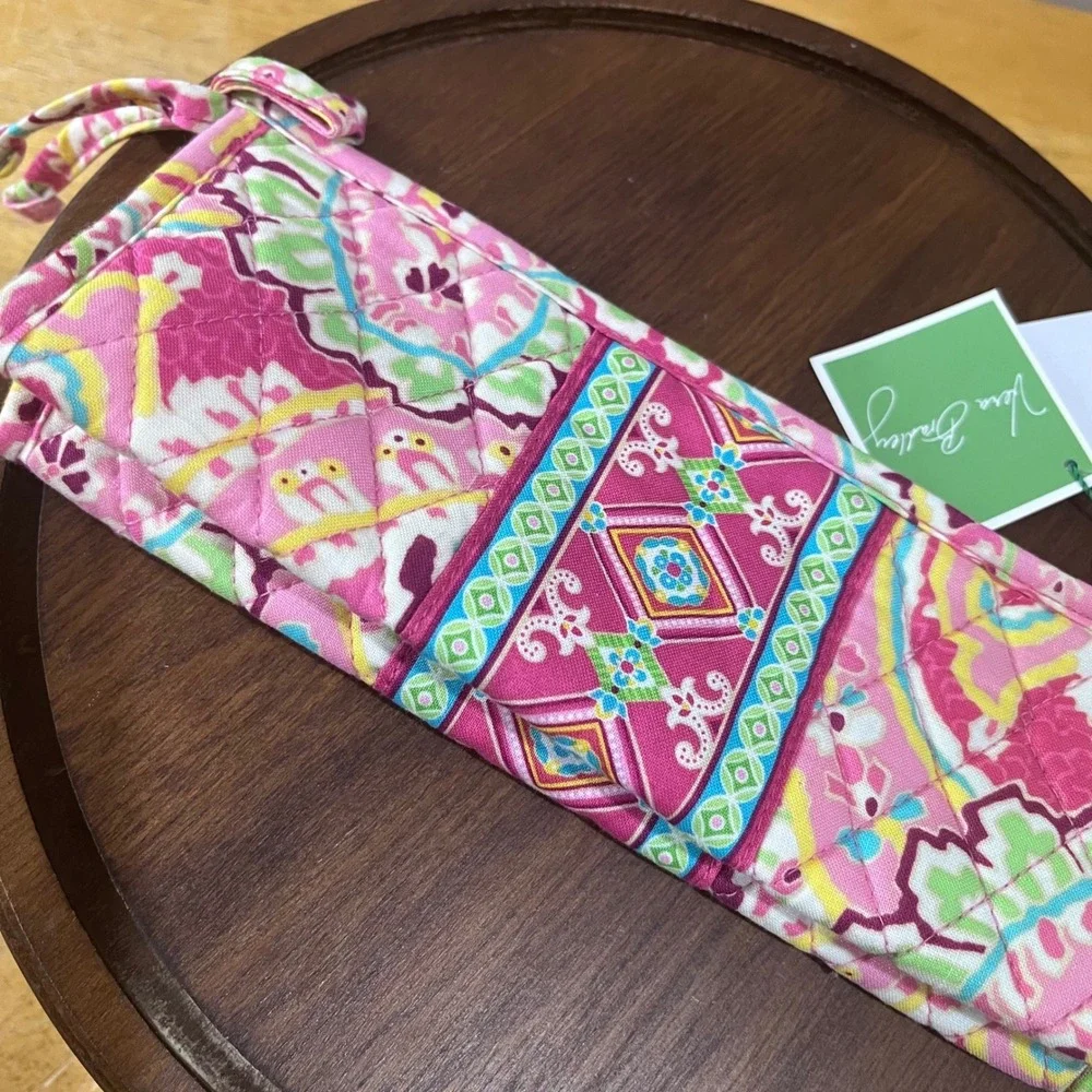 Vera Bradley Small Bow Cosmetic Bag Capri Melon Quilted Cotton NWT